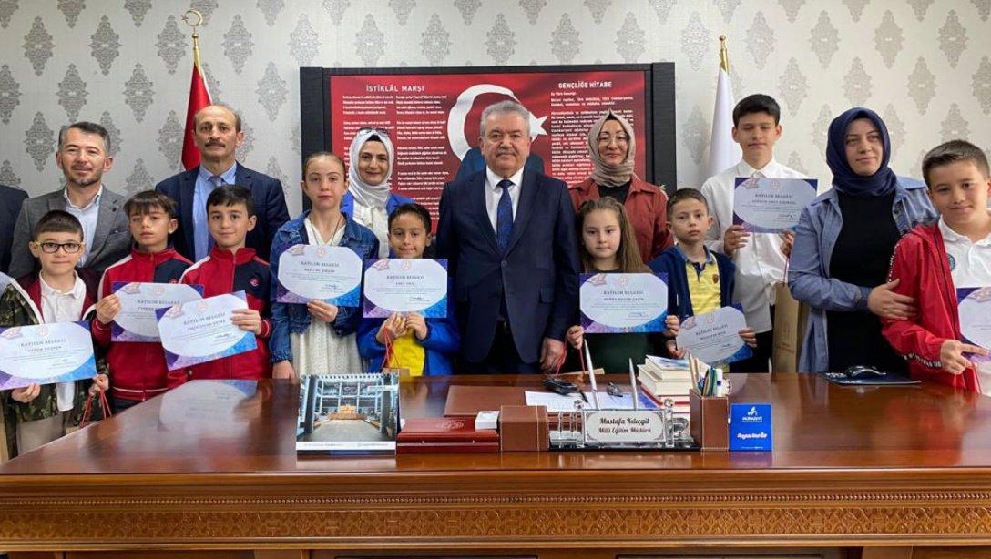 Müdürümüz Mustafa Kılıçgil Akıl ve Zeka Oyunları Turnuvası İlçe Birincilerini Makamında Misafir Etti