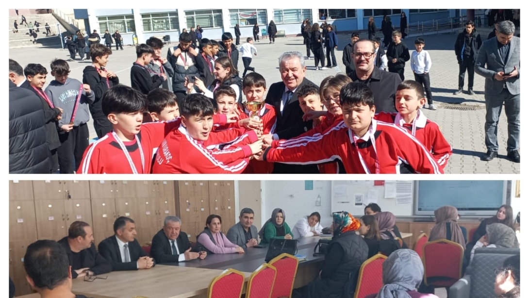 OKUL SPORLARINDA DERECEYE GİREN ÖĞRENCİLERİMİZE MADALYA VE KUPA VERİLDİ
